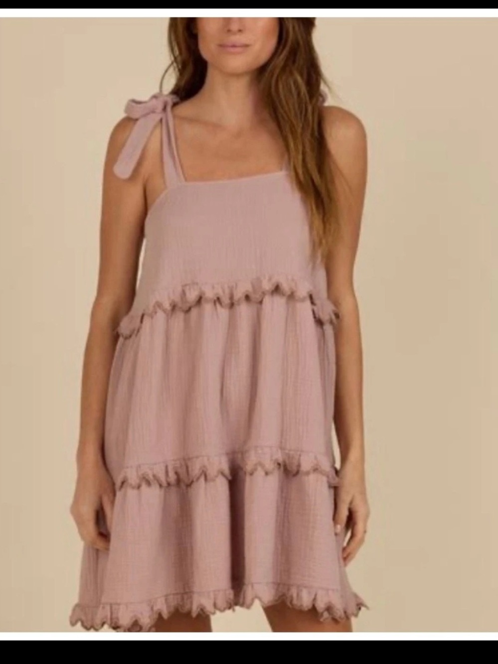 Rylee + Cru Women’s Ruffle Swing Dress in Mauve size large